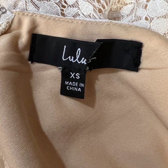 NWOT LULUS Avianna Cutout Lace Sheath Dress in White And‎ Nude (XS) - Picture 7 of 10